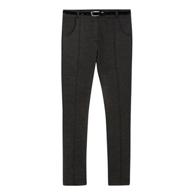 Debenhams Girls' grey belted skinny school trousers